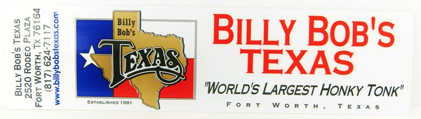 Billy Bob's Texas Bumper Sticker