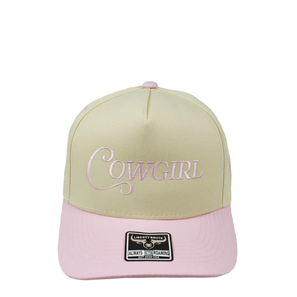 COWGIRL SCRIPT IN PINK/NATURAL CAP