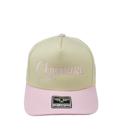 COWGIRL SCRIPT IN PINK/NATURAL CAP