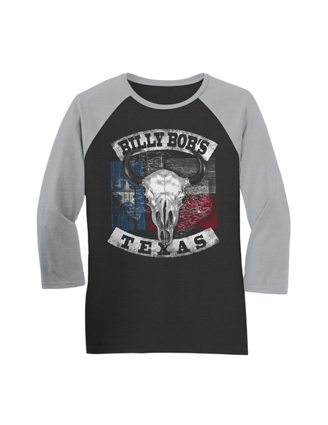 Skull Flag 3/4 baseball tee